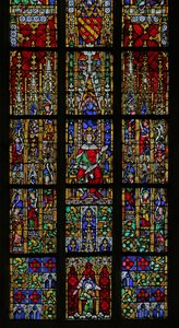 Window depicting Solomon enthroned, c. 1320, 15th-20th century (mostly modern) by French School